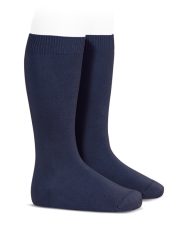basic-plain-knee-high-socks-navy-blue