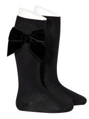 side-velvet-bow-knee-high-socks-black
