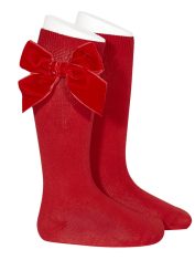 side-velvet-bow-knee-high-socks-red